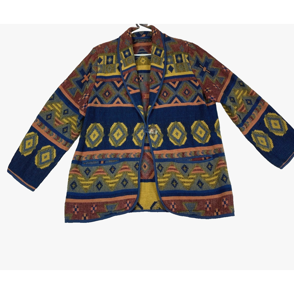 NEW‎ IDENTITY Women’s Size XL Xlarge Jacket Western Aztec Tapestry Cotton Crop